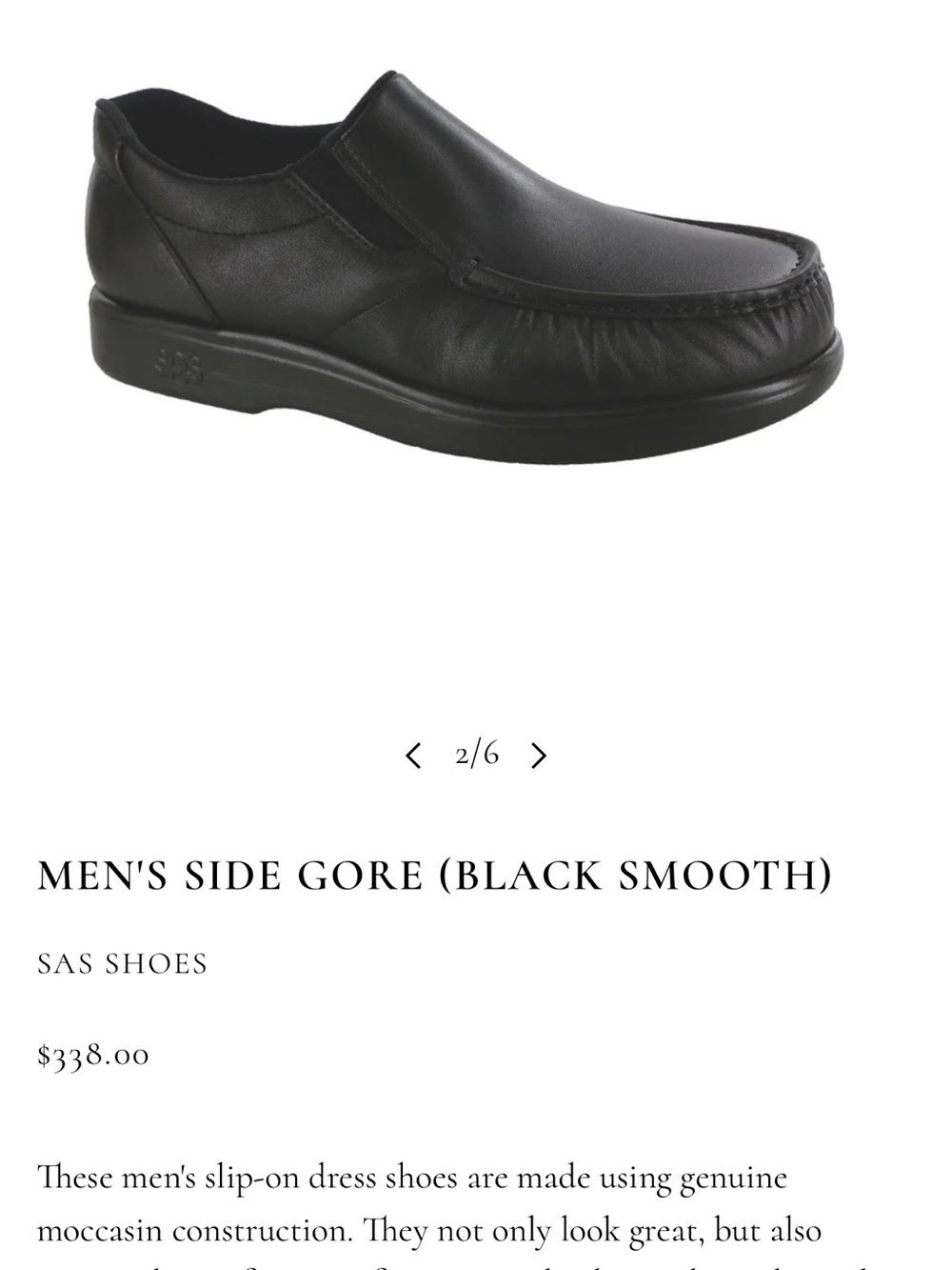 SAS Black Leather Slip-On Moccasin Loafer
